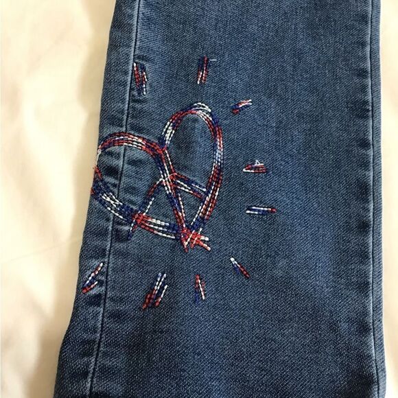 Desigual Straight Leg Distressed Jeans Denim Blue Size 28 - Picture 12 of 15
